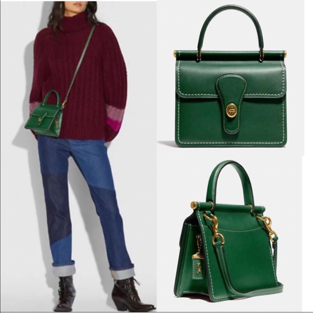 Coach Willis 18 top handle, hunter green